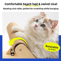 All-Season Universal Cat Scratch Post and Floor-Off Pet Bed